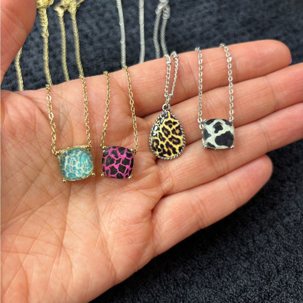 Animal Print Pendant Necklaces - Multicolor Animal Print Jewelry